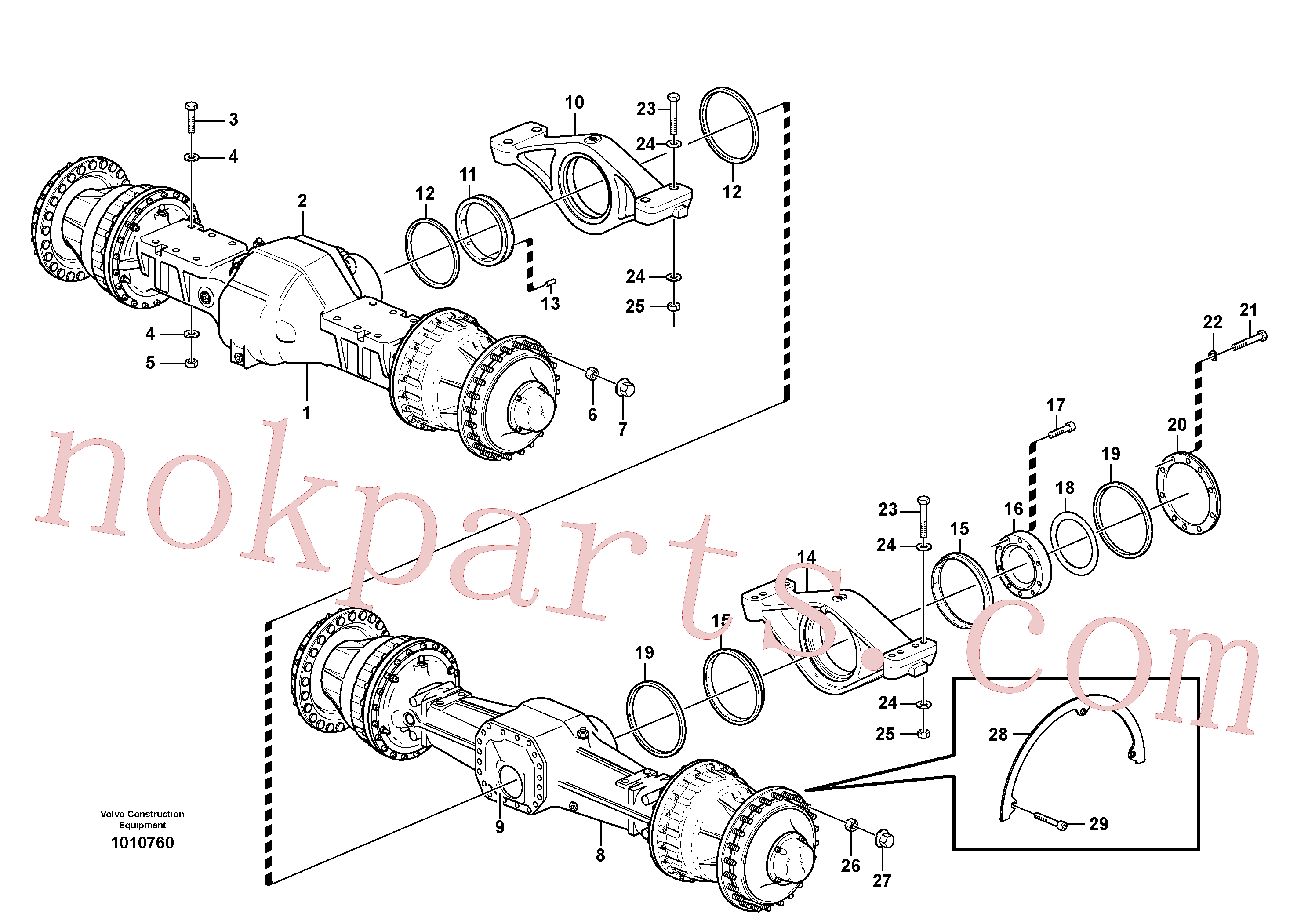 VOE13963059 for Volvo Planet axles with fitting parts(1010760 assembly)