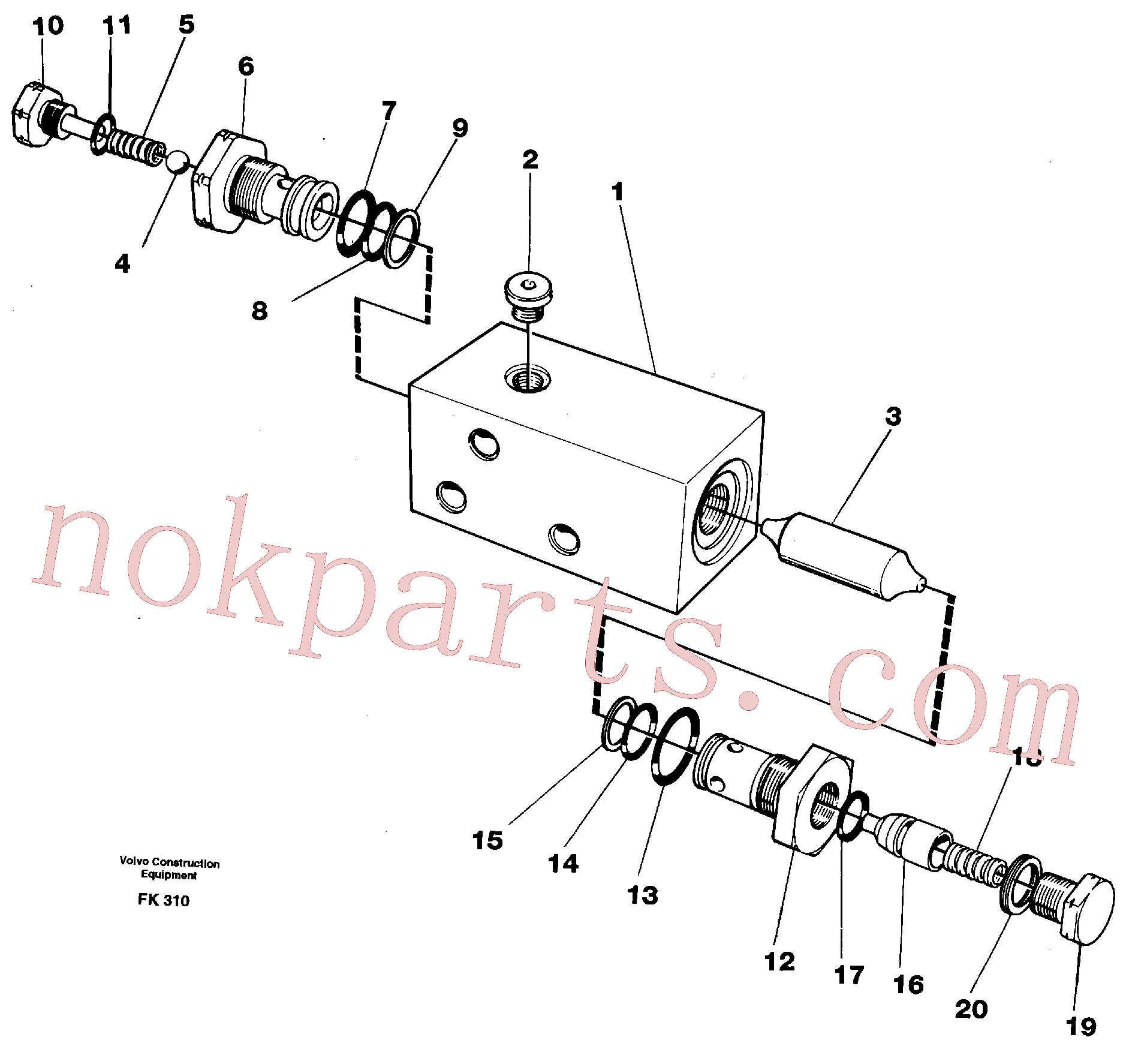 VOE960172 for Volvo Hydraulic lock, dozer blade-stabilisor(FK310 assembly)