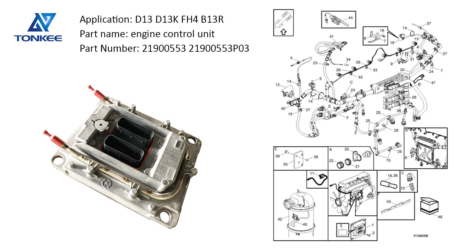 D13 D13K FH4 B13R  ECM engine controller suitable 100% 21900553 21900553P03 engine control unit for VOLVO excavation