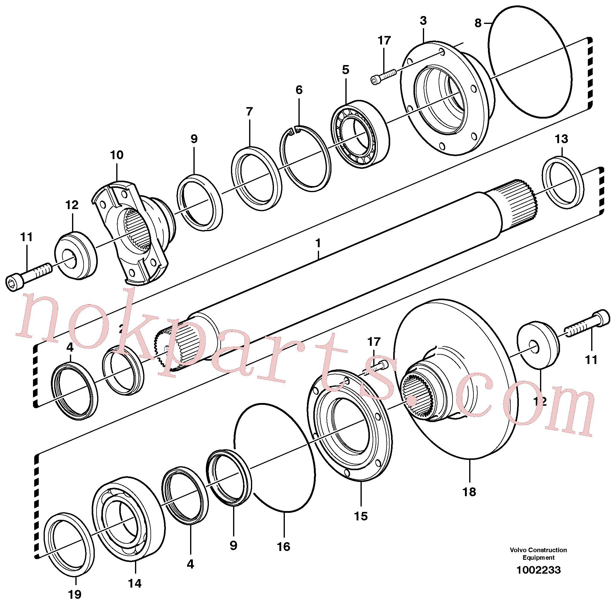 VOE14023257 for Volvo Intermediate shaft(1002233 assembly)