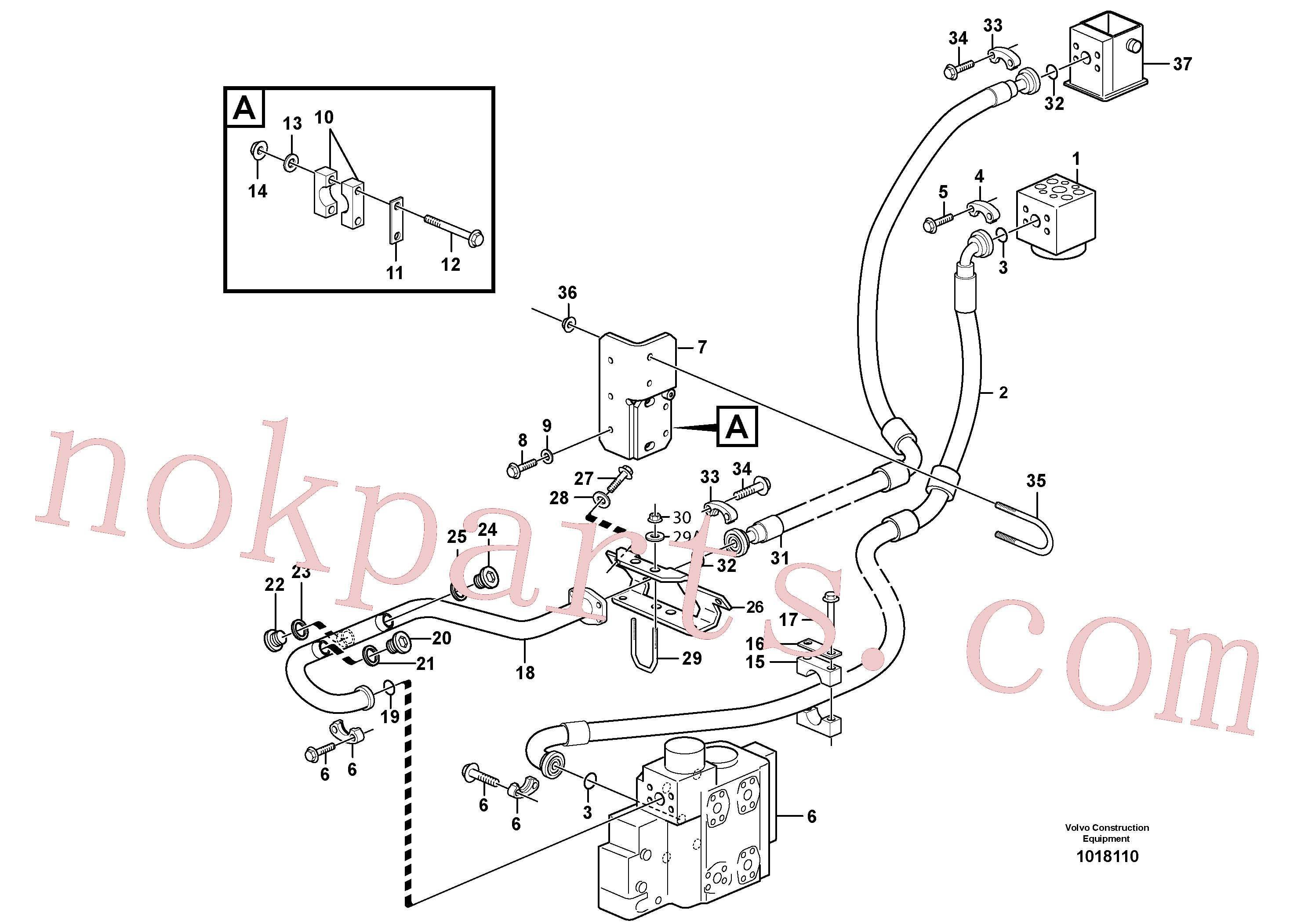 VOE948885 for Volvo Feed- and return lines - control valve(1018110 assembly)
