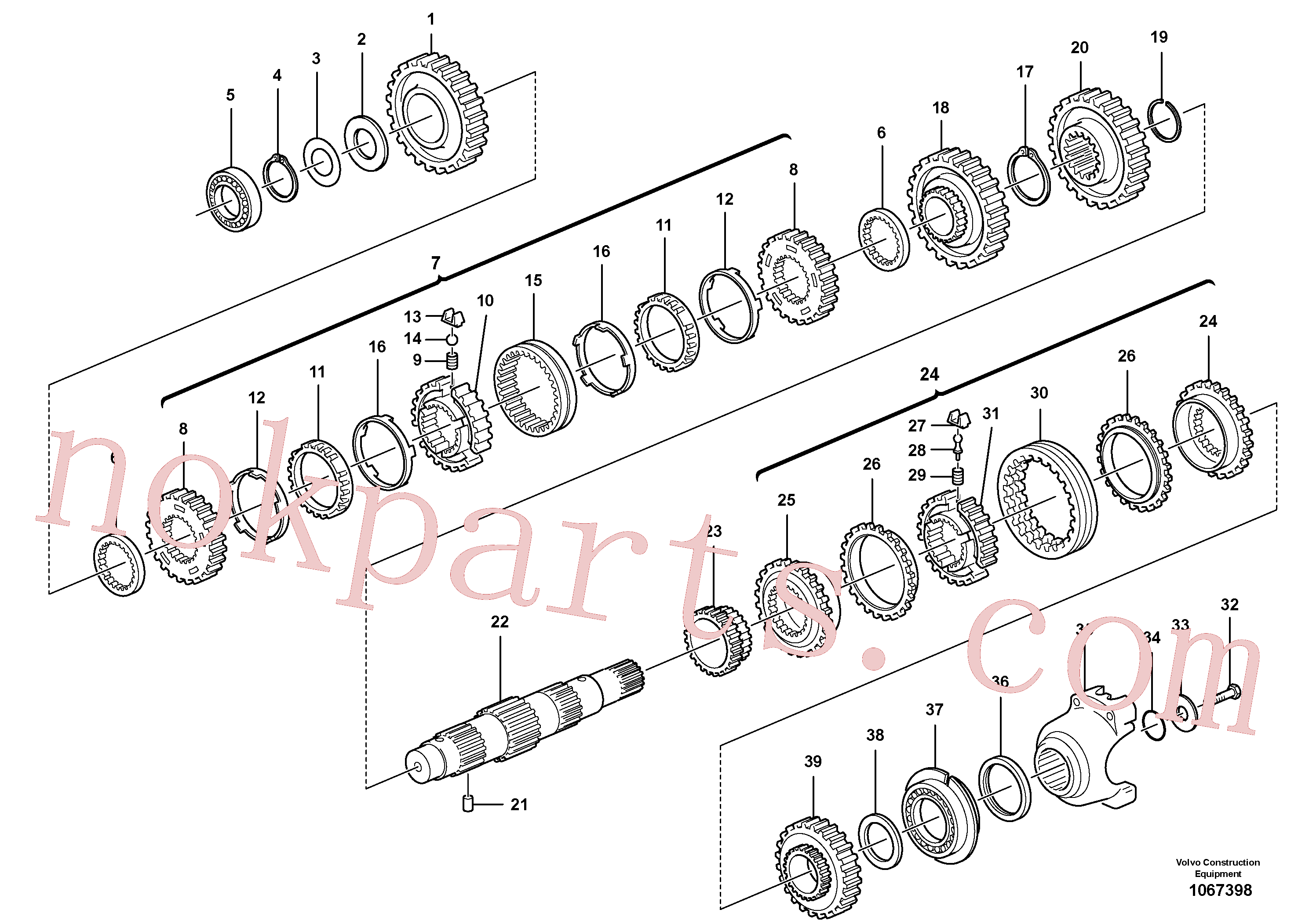 VOE11709116 for Volvo Secondary shaft(1067398 assembly)