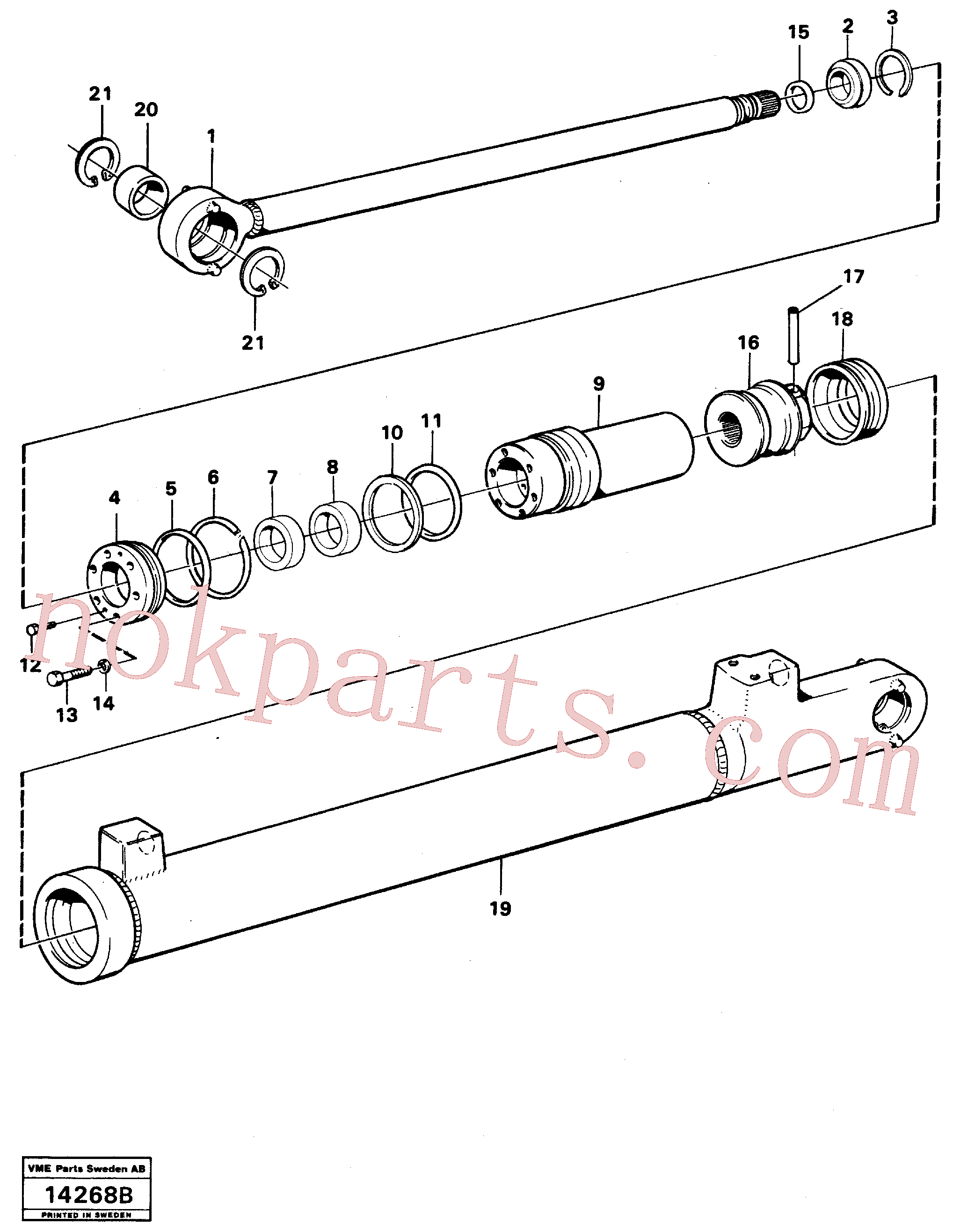 VOE960172 for Volvo Hydraulic cylinder, lifting.(14268B assembly)