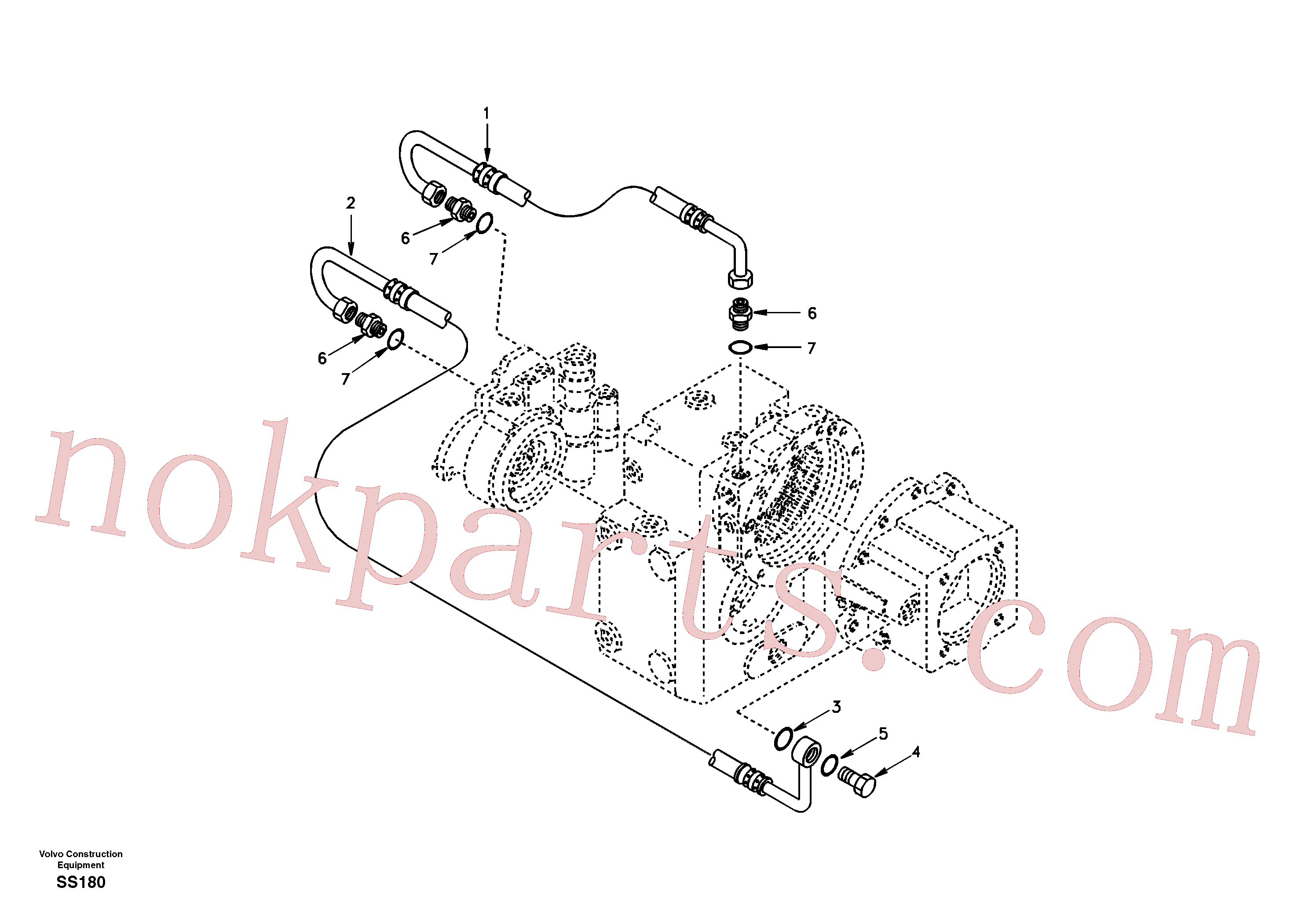 SA8220-03600 for Volvo Oil pipe(SS180 assembly)
